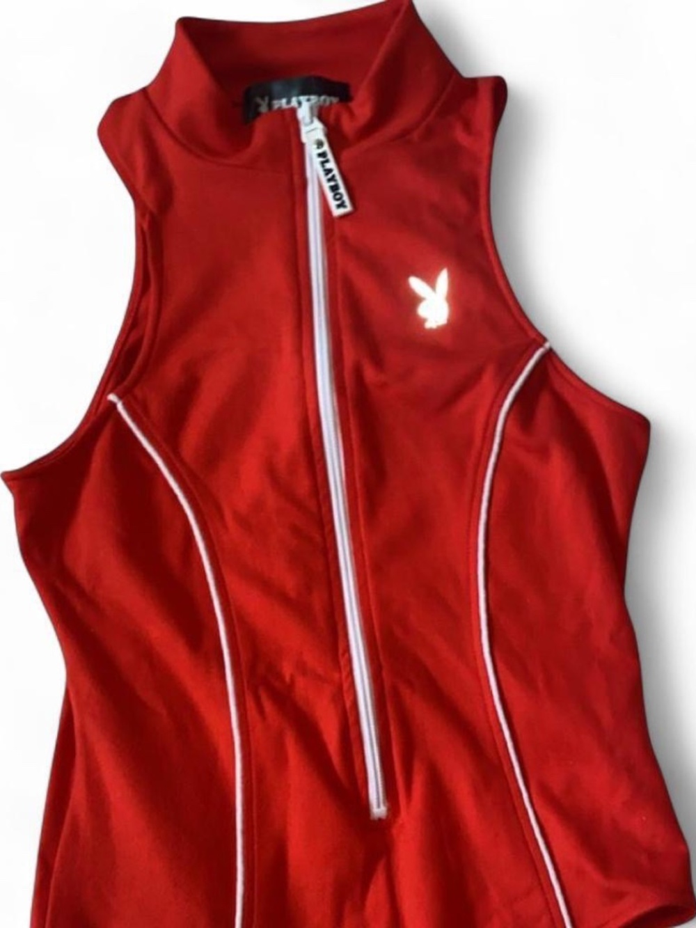 2000’s Playboy Collection: Women’s Playboy Red Zip up Bodysuit